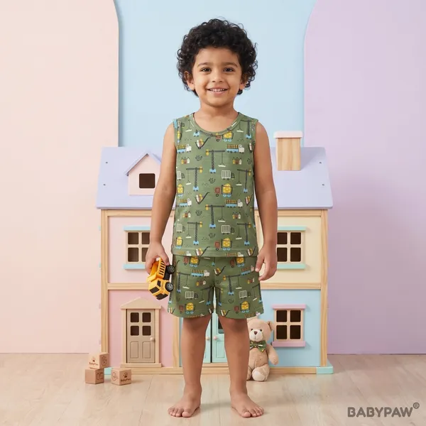 Unisex_Construction_Vehicle_Printed_Cotton_Co_Ord_Set