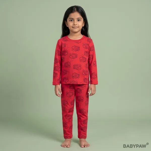 Unisex_Fire_Truck_Cartoon_Cotton_Full_Sleeve_T_Shirt_and_Payjamas_Co_Ord_Set