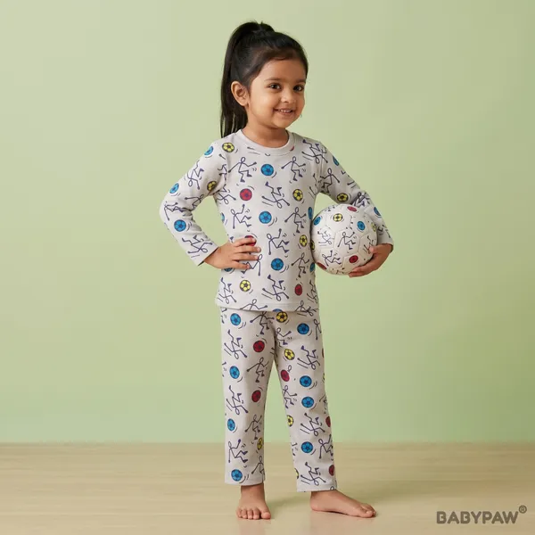 Unisex_Football_Cartoon_Cotton_Full_Sleeve_T_Shirt_and_Payjamas_Co_Ord_Set