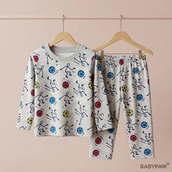 Unisex_Football_Cartoon_Cotton_Full_Sleeve_T_Shirt_and_Payjamas_Co_Ord_Set