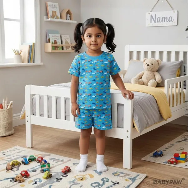 Unisex_Traffic_City_Cotton_T_Shirt_And_Shorts_Co_Ord_Set