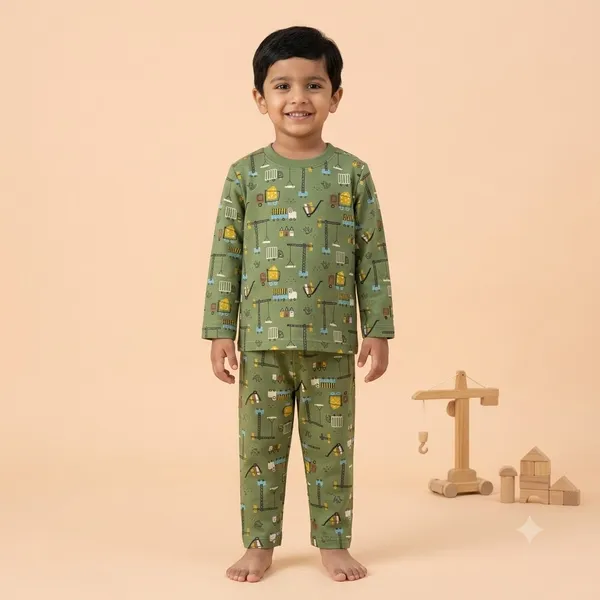Unisex_Construction_Vehicle_Cartoon_Cotton_Full_Sleeve_T_Shirt_and_Payjamas_Co_Ord_Set