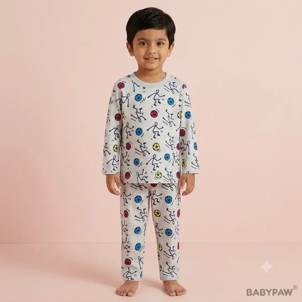Unisex_Football_Cartoon_Cotton_Full_Sleeve_T_Shirt_and_Payjamas_Co_Ord_Set