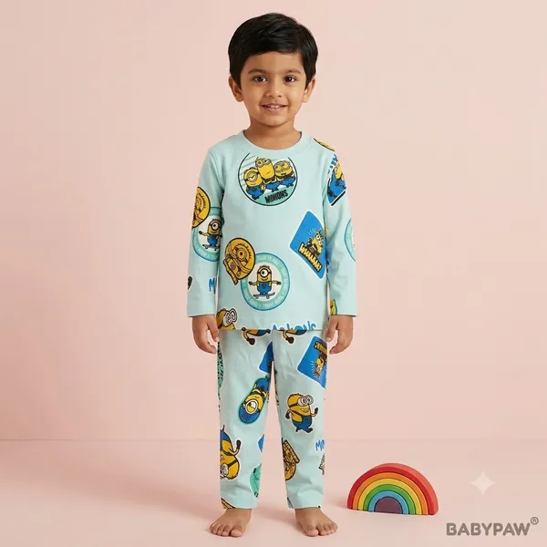 Unisex_Crazy_Minions_Cartoon_Cotton_Full_Sleeve_T_Shirt_and_Payjamas_Co_Ord_Set