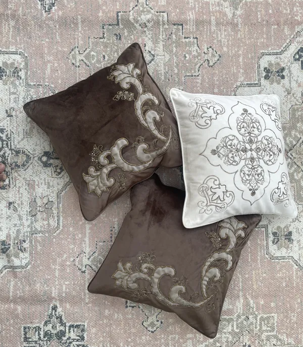 Nishat_Brown_Applique_Cushion_Cover_Size_18x18_Inches