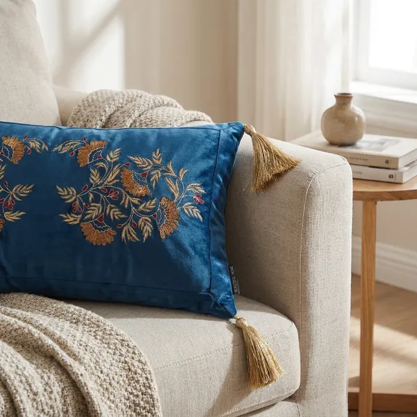 Bahar_Navy_Blue_Cushion_With_Zardozi_On_Feather_Touch_Velvet_Size_24x14