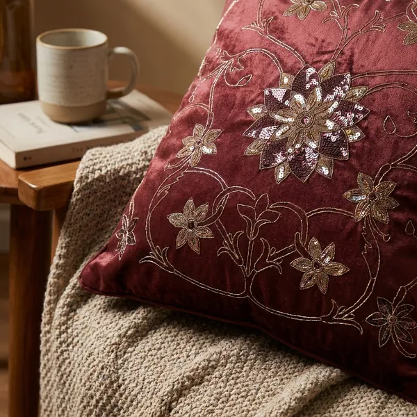 Noorjahan_Burgundy_Cushion_With_Zardozi_Work_18X18_Inches