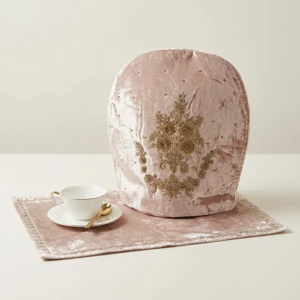 Zeenat_Green_Velvet_Tea_Cosy_Set