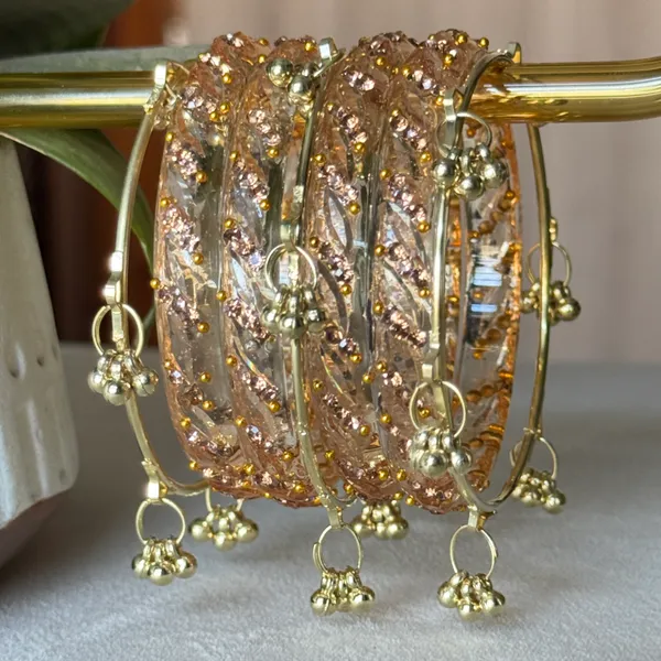 Orange_Brass_Kashmiri_Glass_Festive_Bangle_For_Women