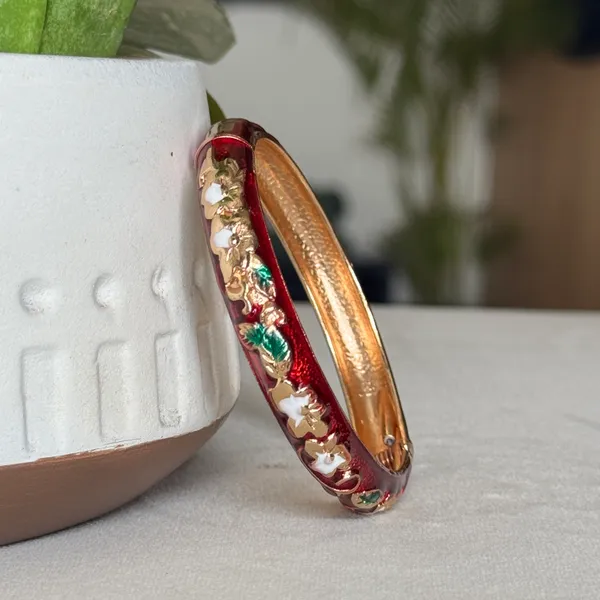 Maroon_Brass_Enamel_Bangle_For_Women