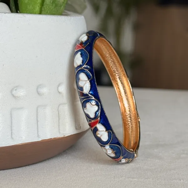 Navy_Blue_Brass_Enamel_Openable_Bangle_For_Women