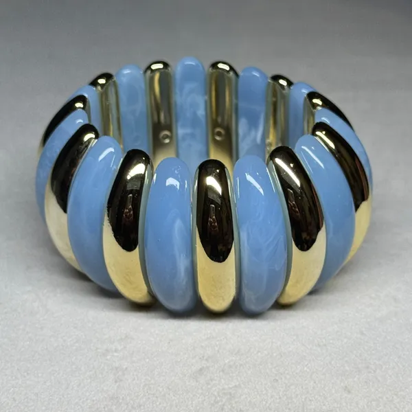 Blue_Gold_Resin_Elastic_Bangle_For_Women