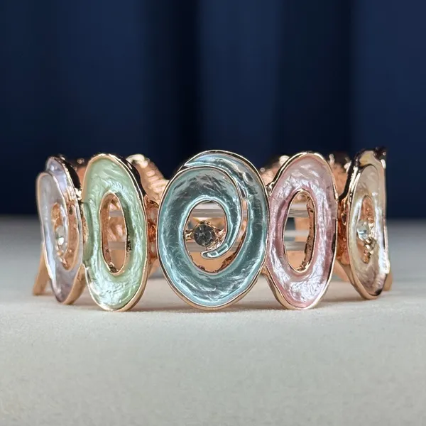 Multicolor_Brass_Enamel_Elastic_Bangle_For_Women