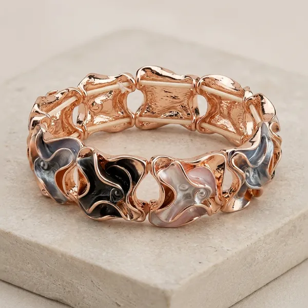 Multicolor_Brass_Enamel_Elastic_Bangle_For_Women