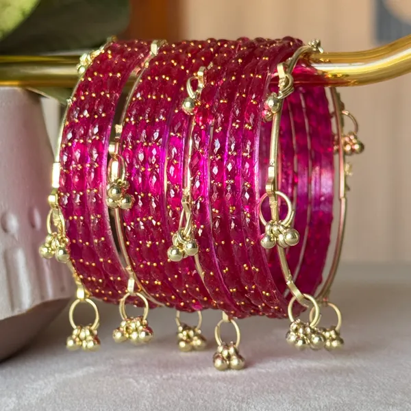 Light_Pink_Brass_Kashmiri_Glass_Festive_Bangle_For_Women