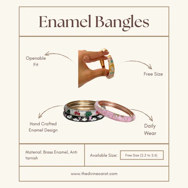 Red_Brass_Enamel_Openable_Bangle_For_Women