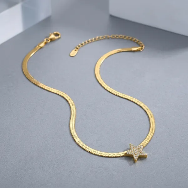 Gold_Brass_Diamond_Star_Snake_Chain_Necklace_For_Women