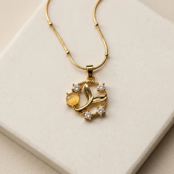 Gold_Brass_Rose_Motif_Anti-Tarnish_Necklace_For_Women