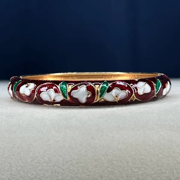 Maroon_Brass_Enamel_Openable_Free_Size_Bangle_For_Women