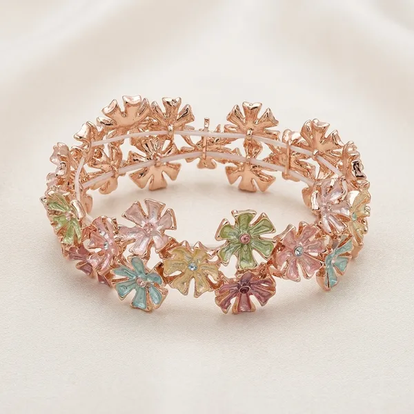 Multicolor_Brass_Enamel_Elastic_Bangle_For_Women
