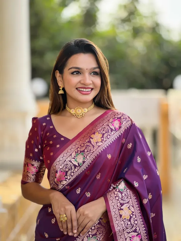 Deep_Purple_Color_Premium_Original_Silk_Banarasi_Meenakari_Saree_(Product_Code:-_30002)