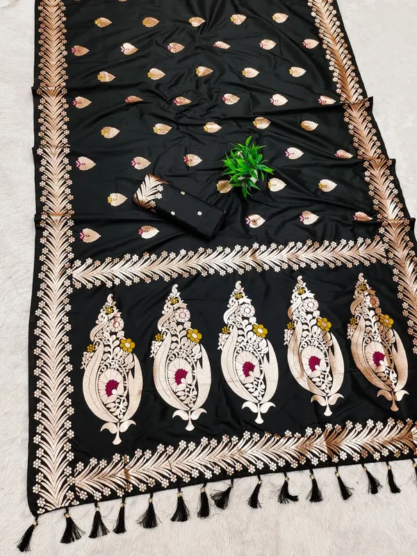 Black_Color_Soft_Banarasi_Silk_Gold_Zari_Meenakari_Weaving_Saree_(Product_Code:-_30018)