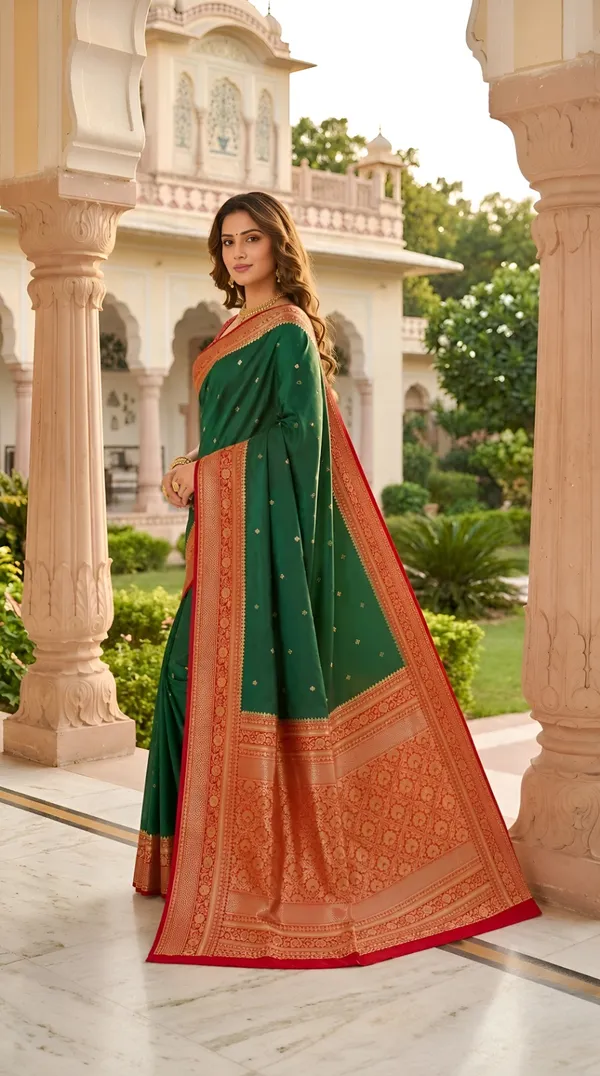 Bottle_Green_Color_Premium_Soft_Banarasi_Silk_Meenakari_Zari_Weaving_Saree_(Product_Name_:-_30032)