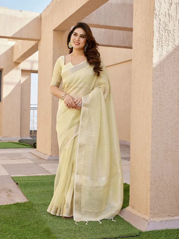 Cream_Color_Soft_Tissue_Linen_Silk_Zari_Weave_Saree_(Product_Code:-120005)