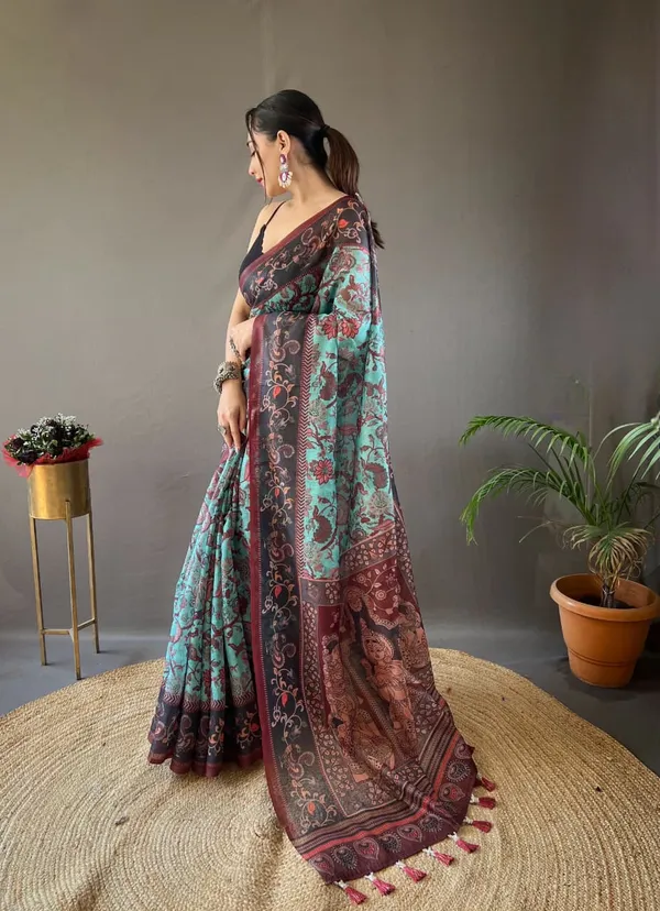 Hand_Picked_Kalamkari_Print_Cotton_Saree_(Product_Code:-70004)