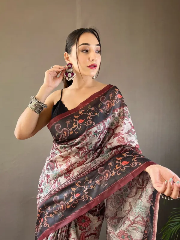 Hand_Picked_Kalamkari_Print_Cotton_Saree_(Product_Code:-70001_)