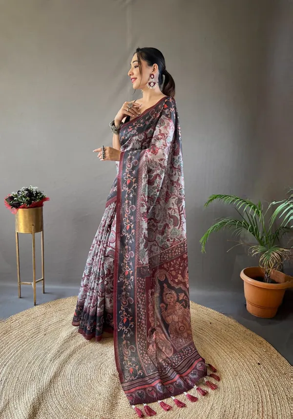 Hand_Picked_Kalamkari_Print_Cotton_Saree_(Product_Code:-70001_)