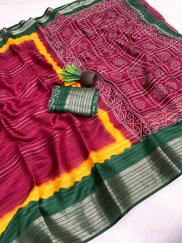 Maroon_Color_Premium_Dola_Silk_Two-Tone_Zari_Designer_Saree_(Product_Code:-90006)