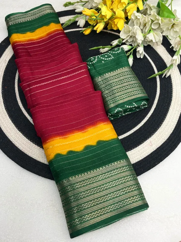 Maroon_Color_Premium_Dola_Silk_Two-Tone_Zari_Designer_Saree_(Product_Code:-90006)