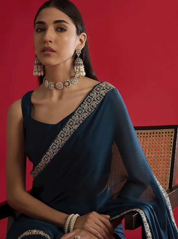 Midnight_Blue_Color_Heavy_Rangoli_Silk_Embroidery_Sequence_Designer_Saree_(Product_Code:-140005)