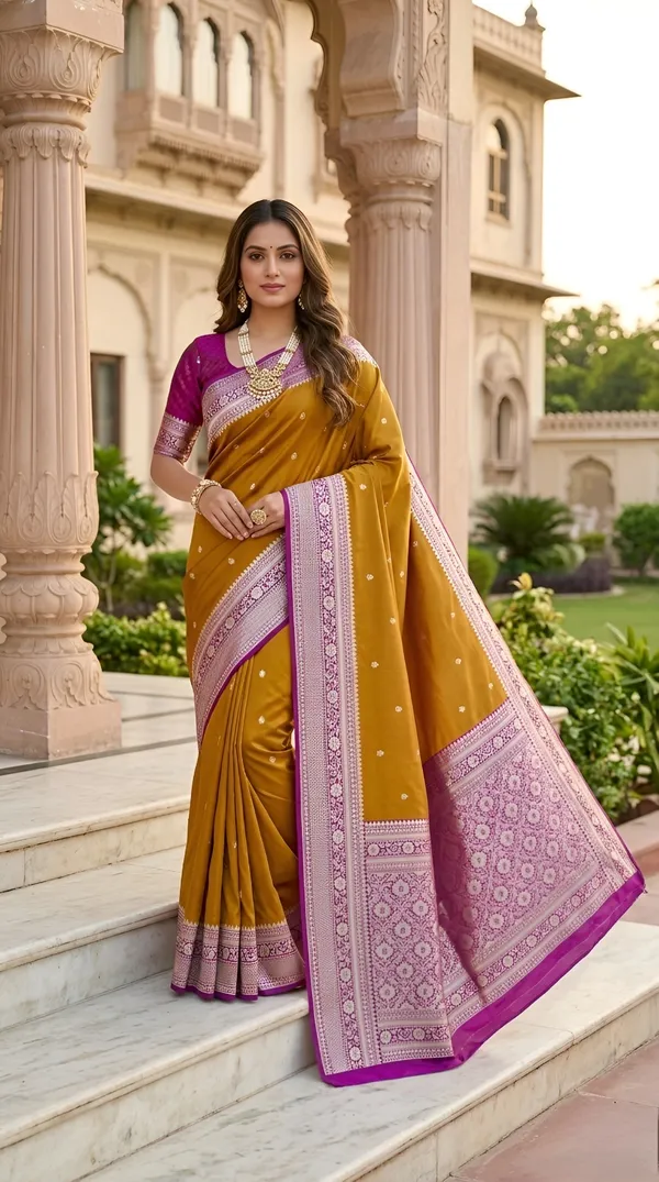 Mustard_Yellow_Color_Premium_Soft_Banarasi_Silk_Meenakari_Zari_Weaving_Saree_(Product_Name_:-_30039)