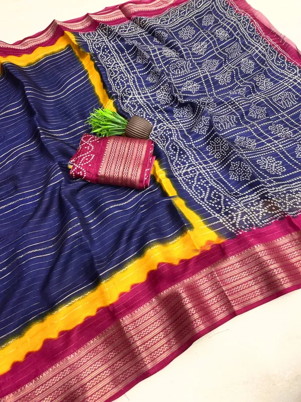 Navy_Blue_Color_Premium_Dola_Silk_Two-Tone_Zari_Designer_Saree_(Product_Code:-90008)