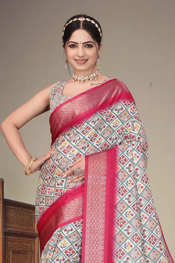 Off-white_Color_Heavy_Rich_Cotton_Silk_Digital_Print_Jacquard_Border_Saree_(Product_Code:-80017)