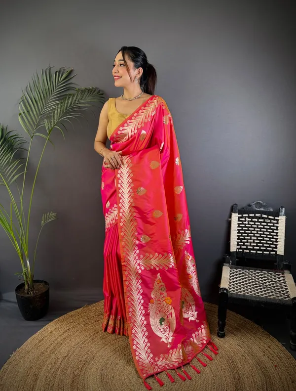 Pink_Color_Soft_Banarasi_Silk_Gold_Zari_Meenakari_Weaving_Saree_(Product_Code:-_30026)