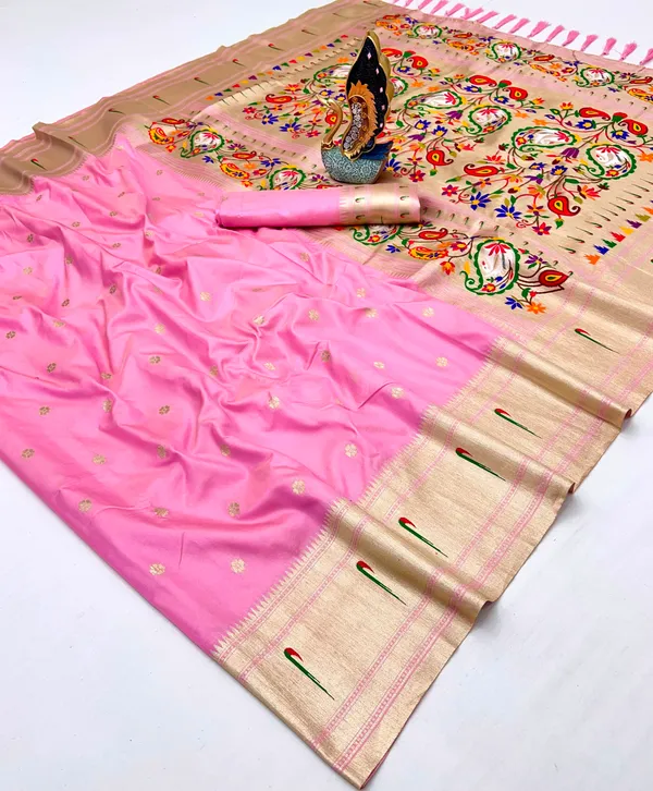 Pink_Color_Soft_Paithani_Silk_Meenakari_Peacock_Weaving_Saree_(Product_Code:-10038)