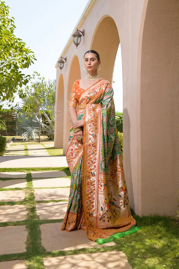 Pista_green_color_paithani_silk_saree_with_zari_weaving_work(Product_code:-_10015)