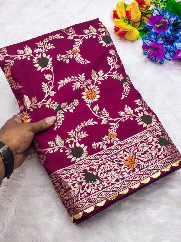 Pure_Viscose_Dola_Silk_Meenakari_Weaving_Saree_(Product_Code:-90005)