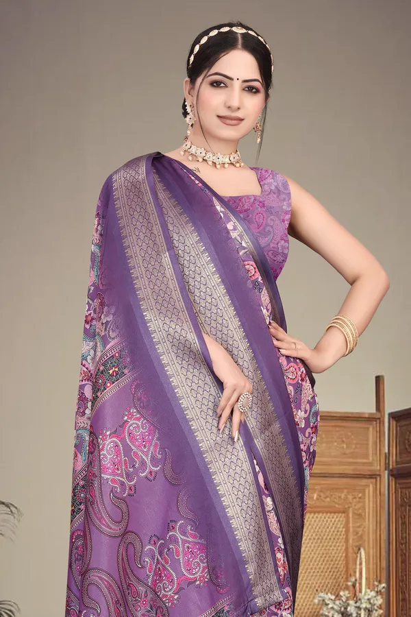 Purple_Color_Heavy_Rich_Cotton_Silk_Digital_Print_Jacquard_Border_Saree_(Product_Code:-80014)