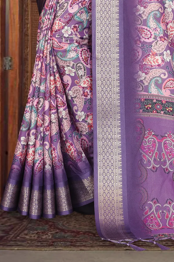 Purple_Color_Heavy_Rich_Cotton_Silk_Digital_Print_Jacquard_Border_Saree_(Product_Code:-80014)