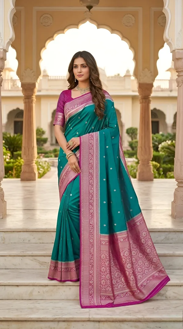Rama_Green_Color_Premium_Soft_Banarasi_Silk_Meenakari_Zari_Weaving_Saree_(Product_Name_:-_30036)