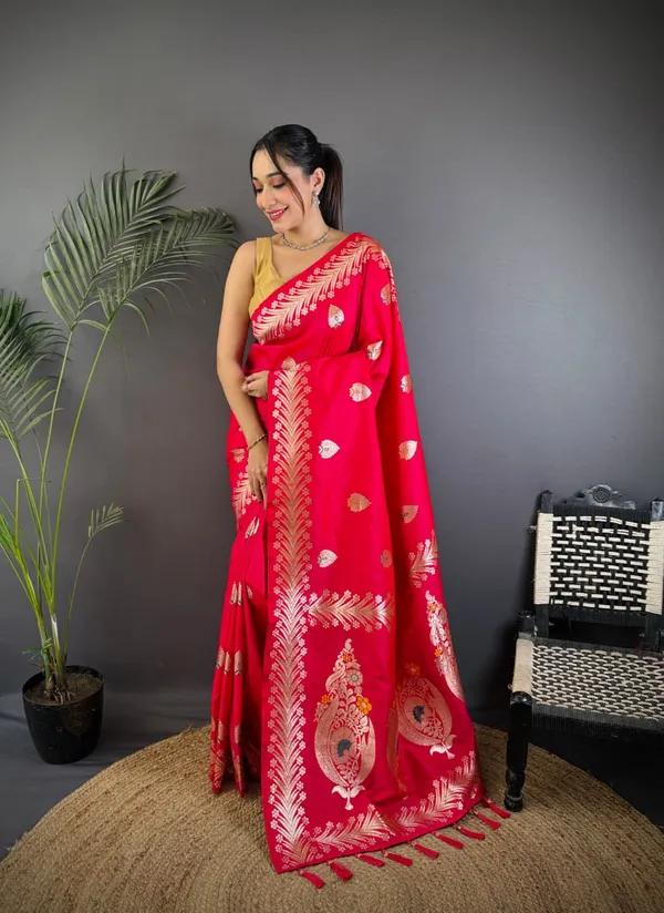 Rani_Pink_Color_Soft_Banarasi_Silk_Gold_Zari_Meenakari_Weaving_Saree_(Product_Code:-_30025)