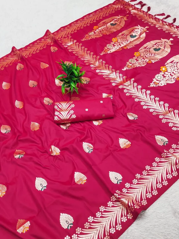 Rani_Pink_Color_Soft_Banarasi_Silk_Gold_Zari_Meenakari_Weaving_Saree_(Product_Code:-_30025)