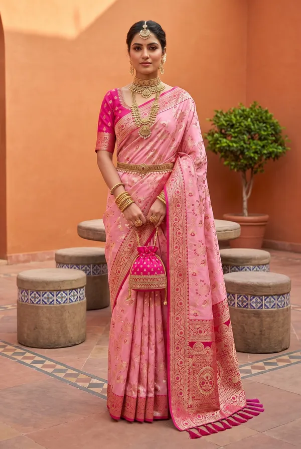 Rani_Pink_Color_Soft_Paithani_Silk_Peacock_Meenakari_Saree_(Product_Code:-_10027)