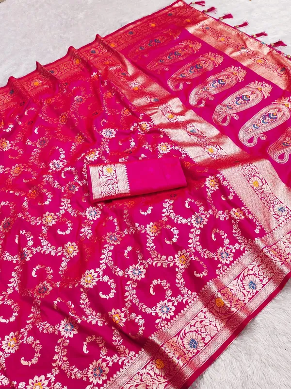Rani_Pink_Color_Soft_Premium_Banarasi_Silk_Meenakari_Weaving_Saree_(Product_Code:-30014)