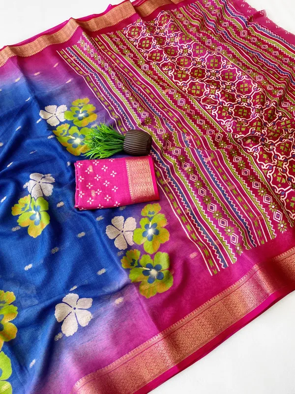 Royal_Blue_Color_Premium_Soft_Crepe_Floral_Print_Designer_Saree_(Product_Code:-70013)