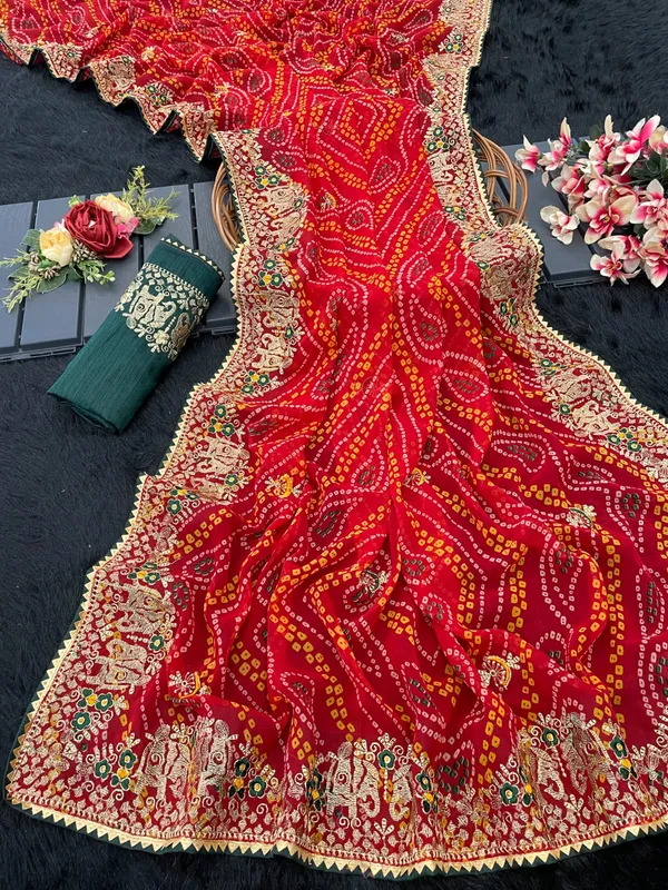 Soft_Georgette_Bandhani_Print_Embroidery_Work_Saree_(Product_Code:-_20011)
